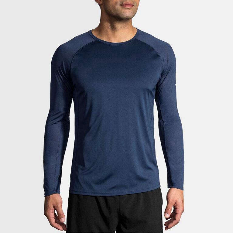 Brooks Stealth - Camisetas Manga Larga Hombre - Azules (RM3467052)